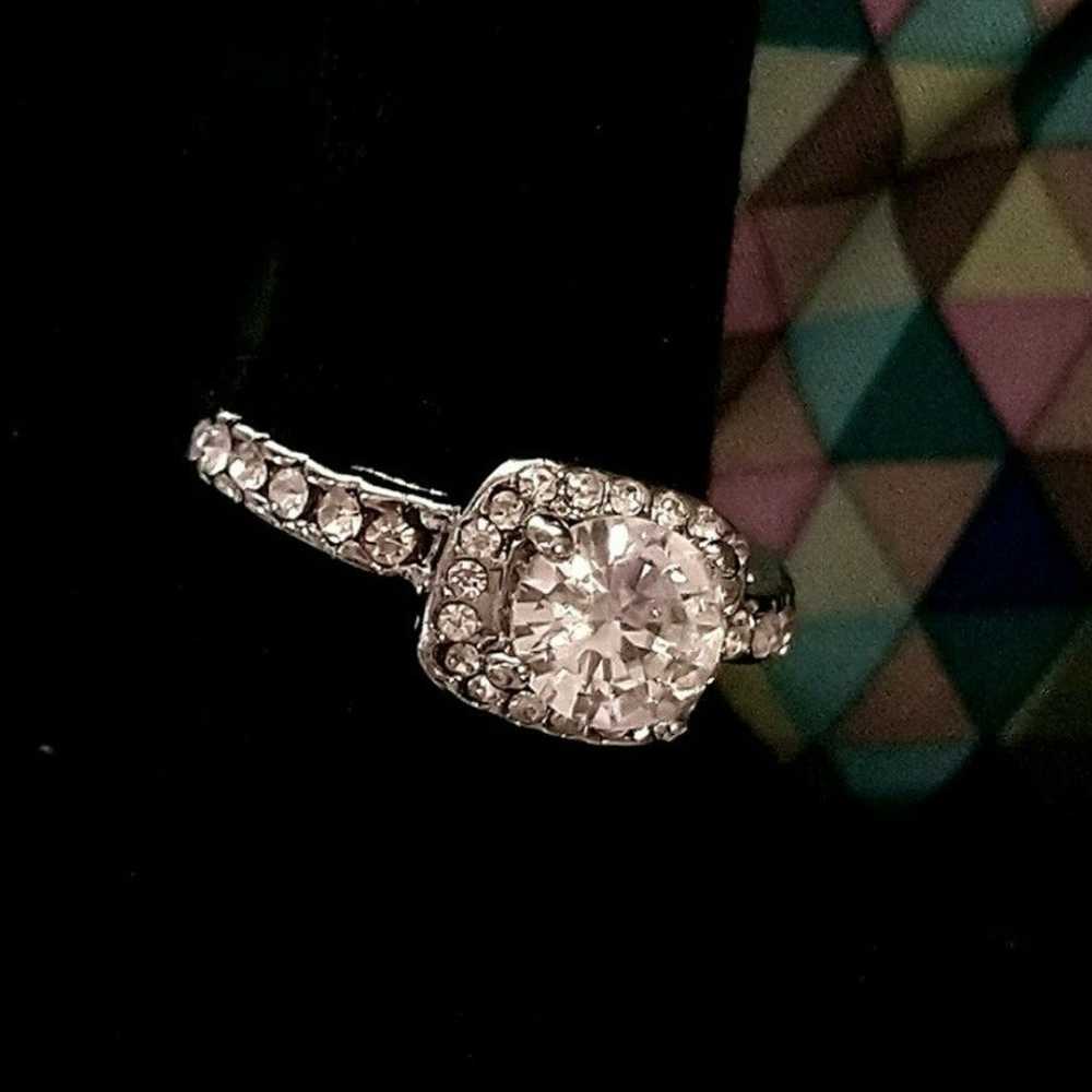 Size 10 - Sterling Silver Plated CZ Ring - image 1