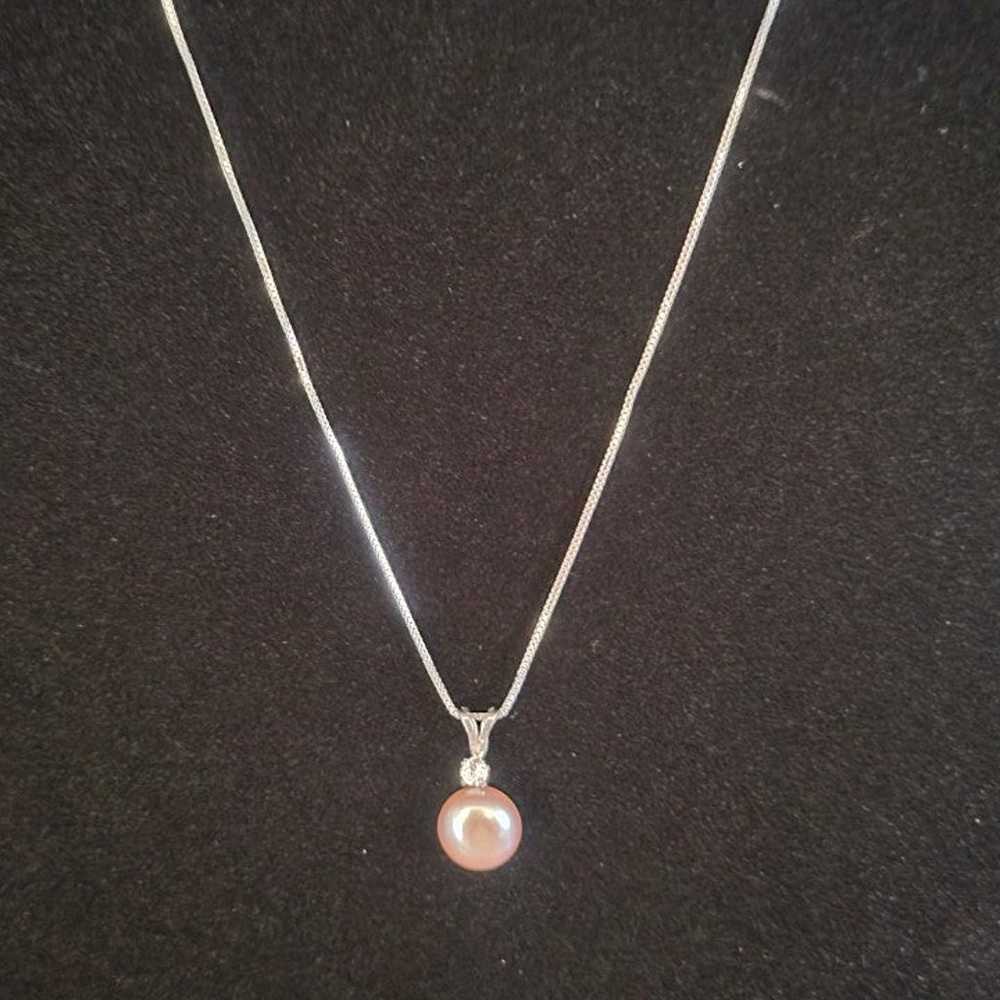 Fresh water Pearl Sterling Silver Necklace - image 3