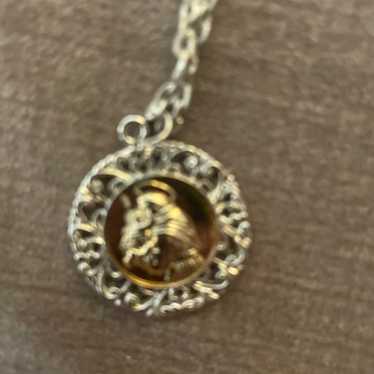 Vintage St Anthony Medal Baby Jesus  Pendant Sain… - image 1