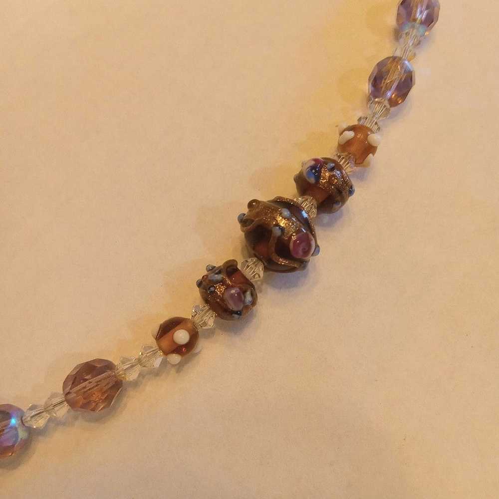 Vintage lampwork glass bead toggle bracelet - image 3