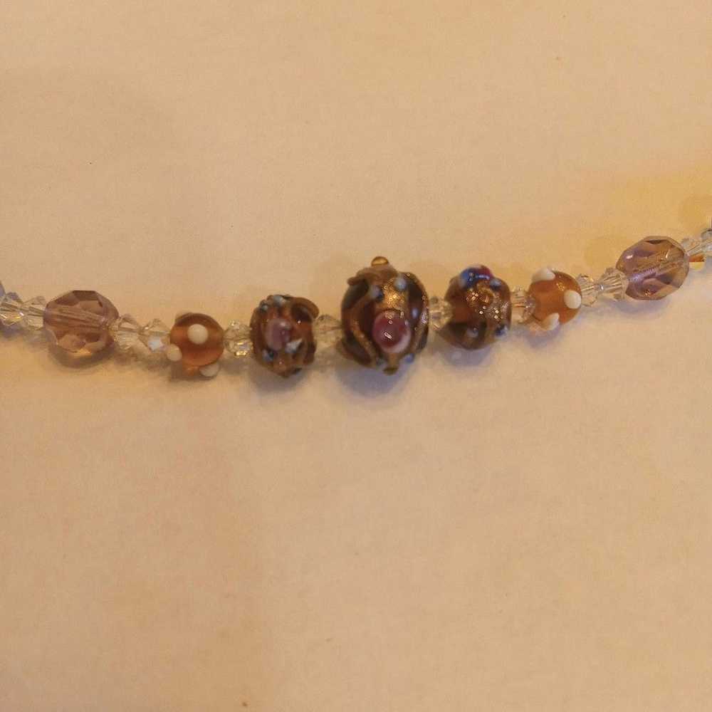 Vintage lampwork glass bead toggle bracelet - image 5