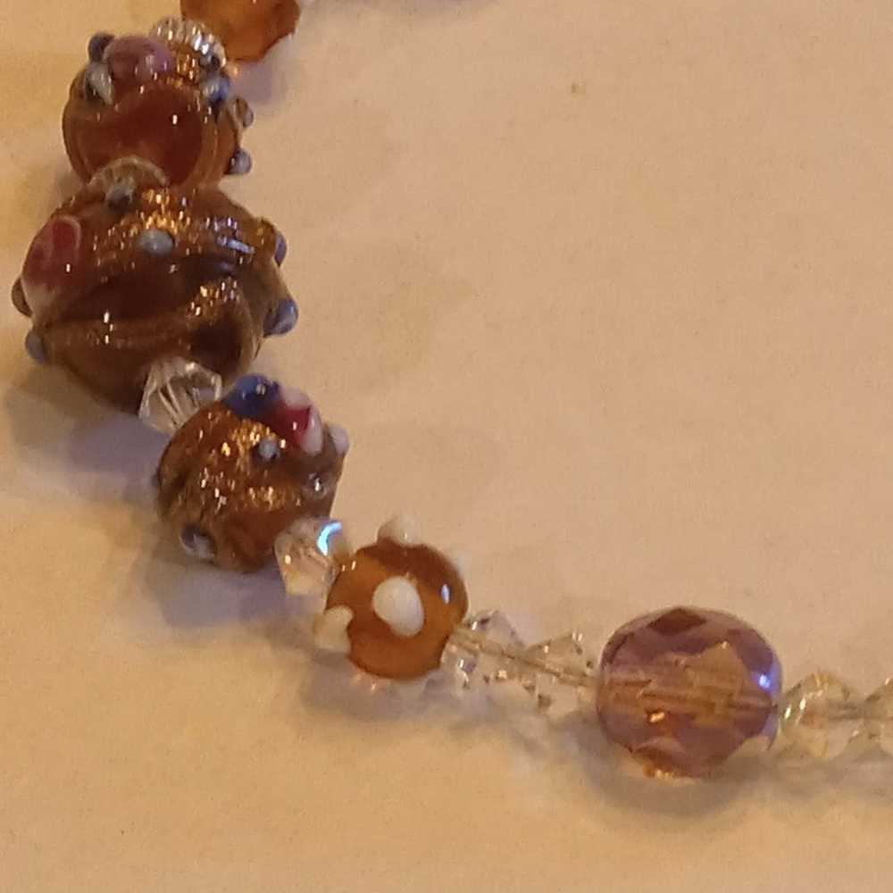 Vintage lampwork glass bead toggle bracelet - image 6