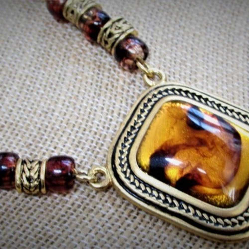 Vintage Amber Art Glass Necklace * HUGE SALE WAS … - image 4