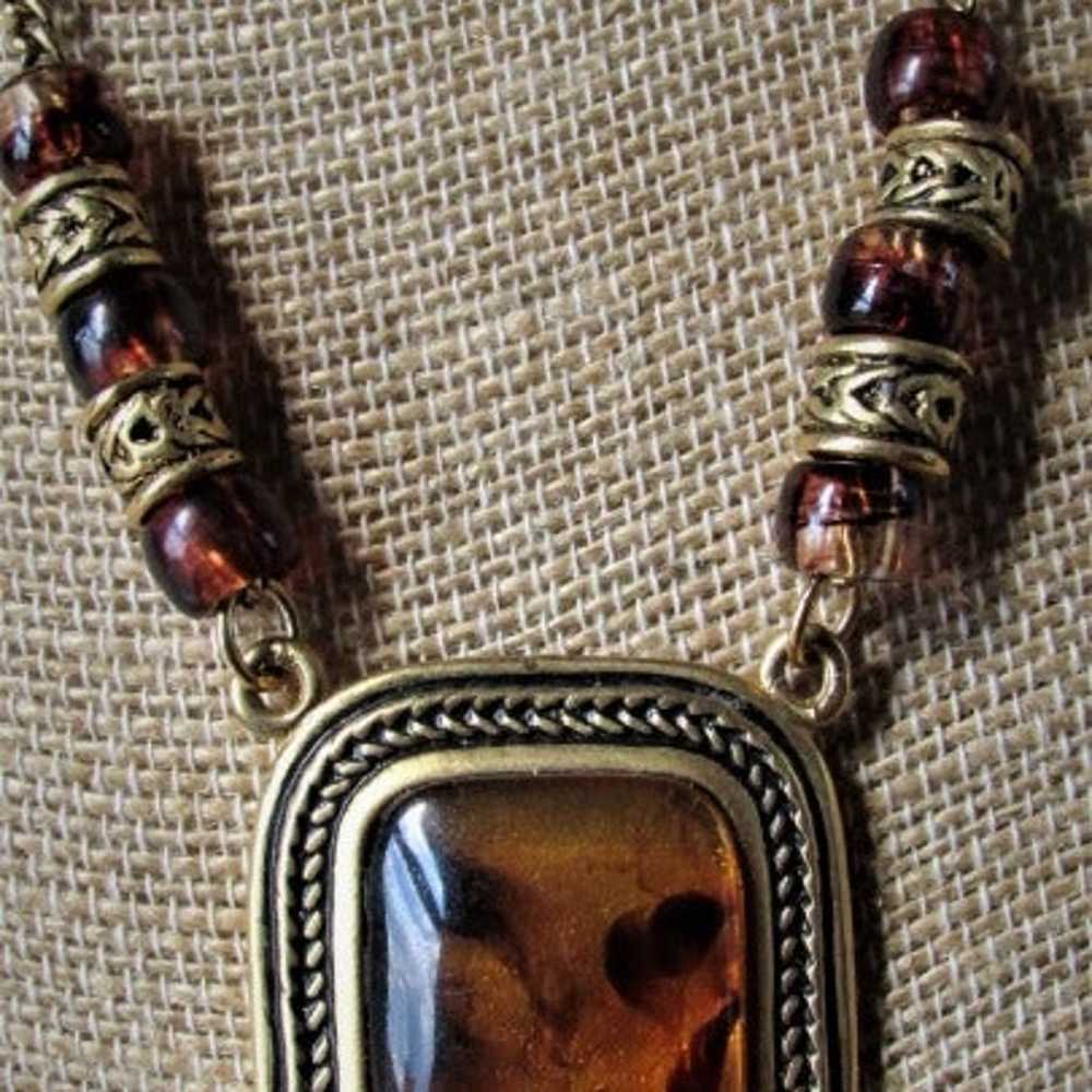 Vintage Amber Art Glass Necklace * HUGE SALE WAS … - image 5
