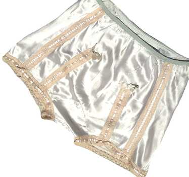 Vintage Shein Pink Shiny Scond Skin Nylon Bra Top & Tap Panties Set  Lingerie L