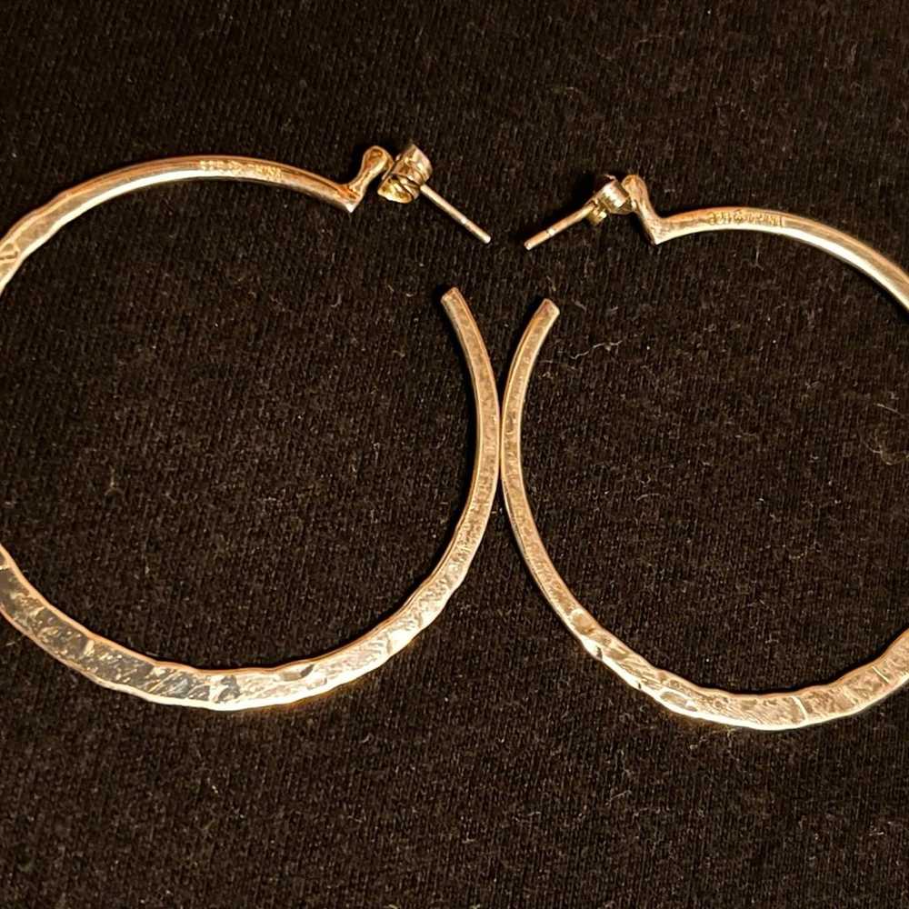 Sterling Silver  925 Vintage 2” Hoops Earrings - image 3