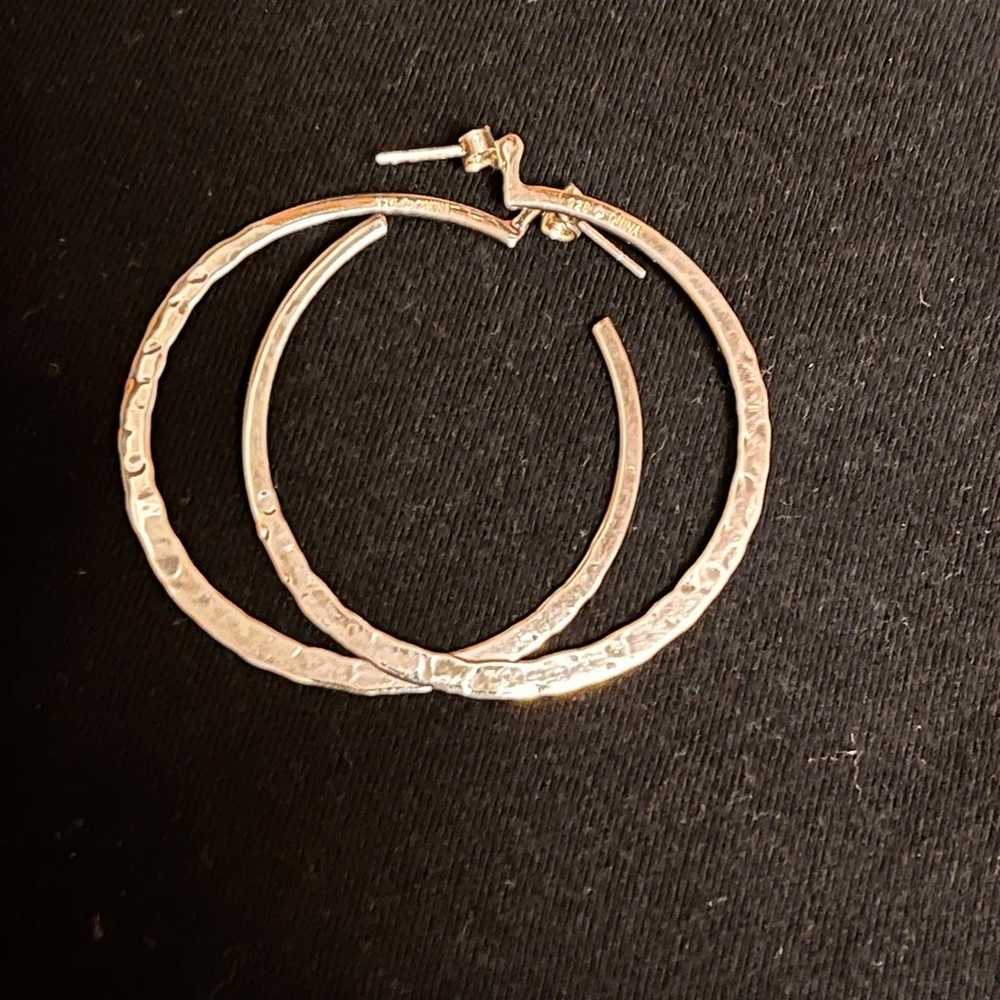 Sterling Silver  925 Vintage 2” Hoops Earrings - image 4