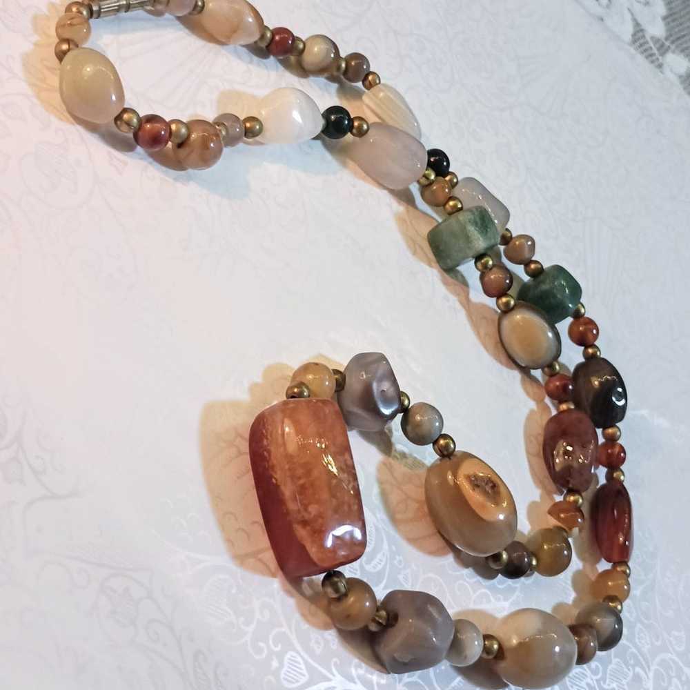 Vintage Multi Gemstone Beaded Necklace - image 5