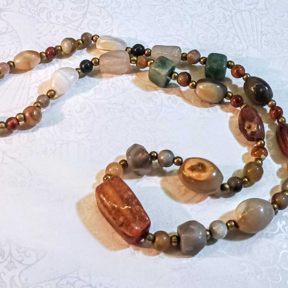 Vintage Multi Gemstone Beaded Necklace - image 6