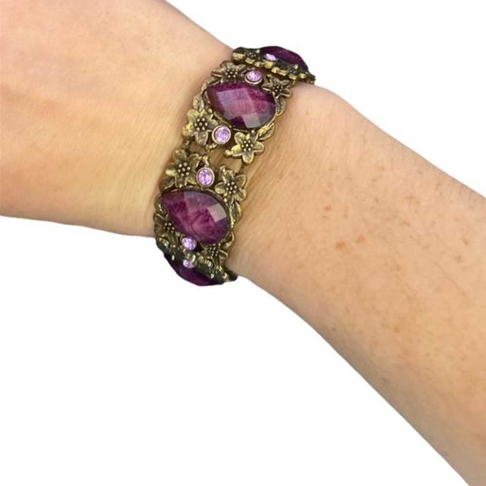 Purple Jeweled Wrap Bracelet - image 2