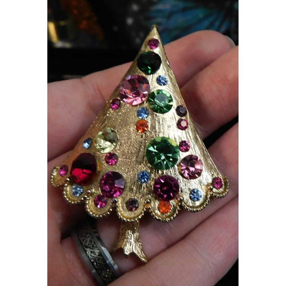 Vintage Stylized Christmas Tree Brooch - image 2