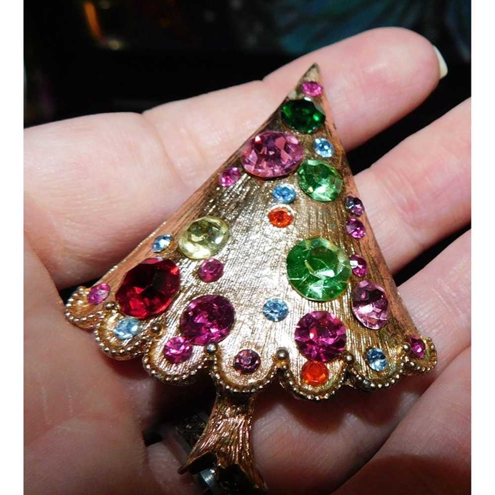 Vintage Stylized Christmas Tree Brooch - image 4