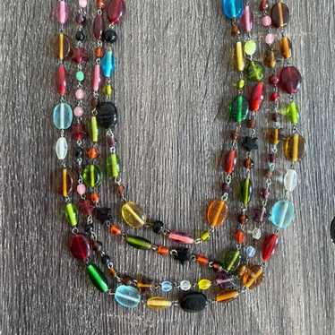 Multi Colorful Stone Beads Necklace - image 1