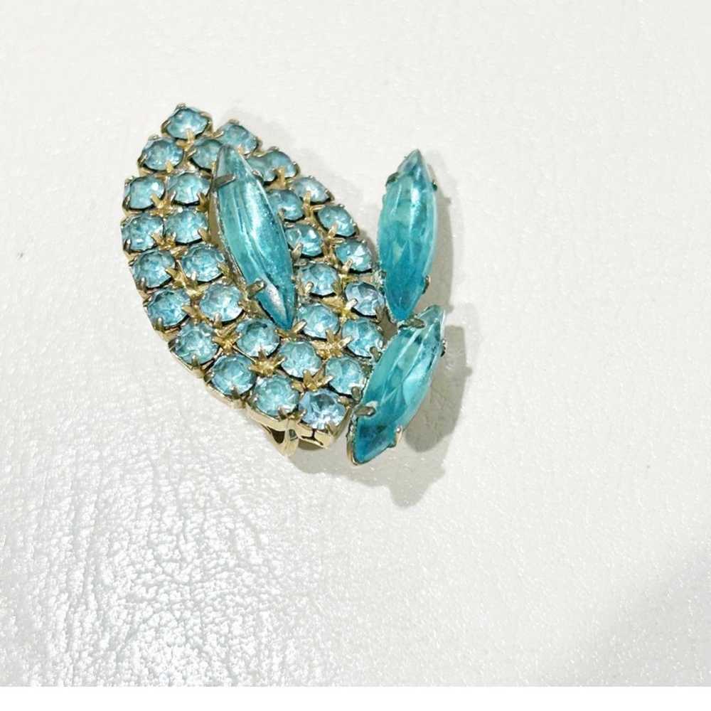 Vintage 1960s Judy Lee rhinestone clip on earrings - image 3