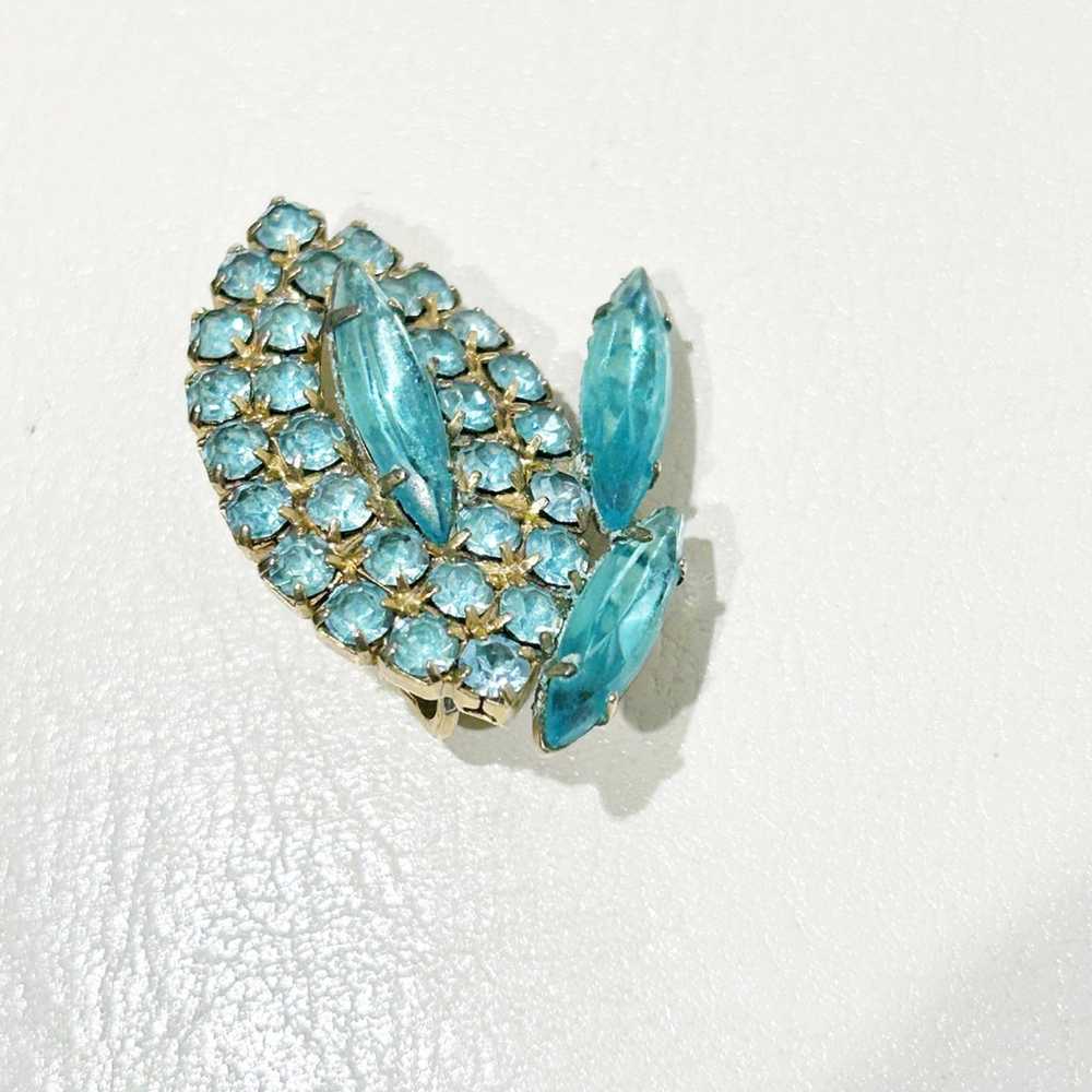 Vintage 1960s Judy Lee rhinestone clip on earrings - image 6