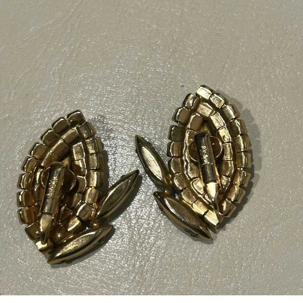 Vintage 1960s Judy Lee rhinestone clip on earrings - image 8