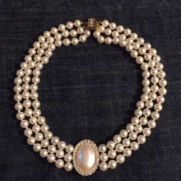 Vintage Pearl Strand Faux Pearl Necklace - image 1