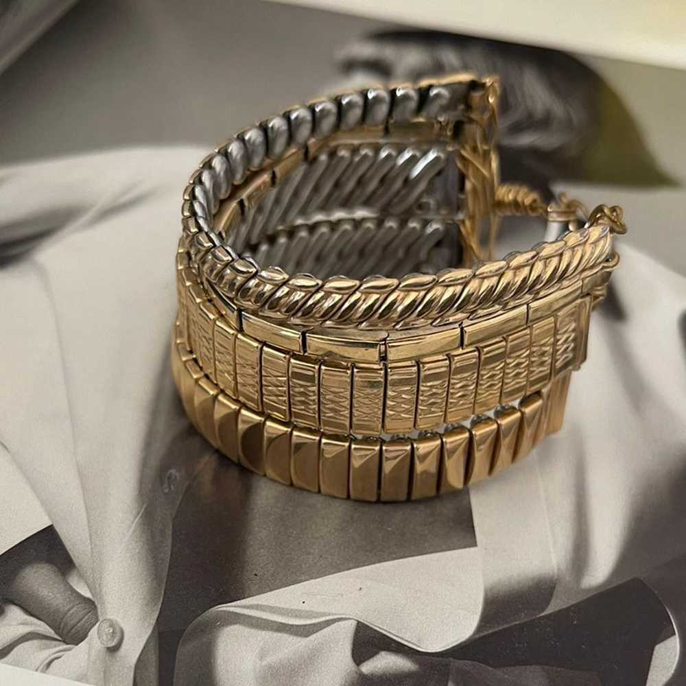 Gold Watch Strap Multi Bangle Bracelet - image 2