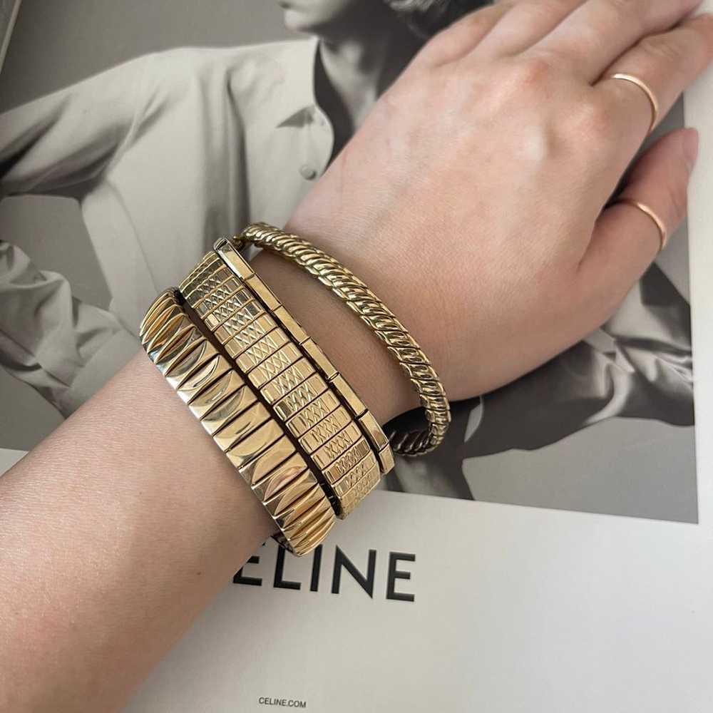 Gold Watch Strap Multi Bangle Bracelet - image 4