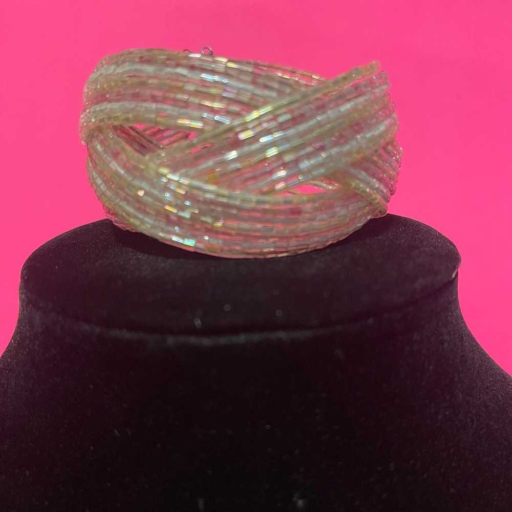 Vintage WireWrapped Colorful Beaded Bracelet - image 2