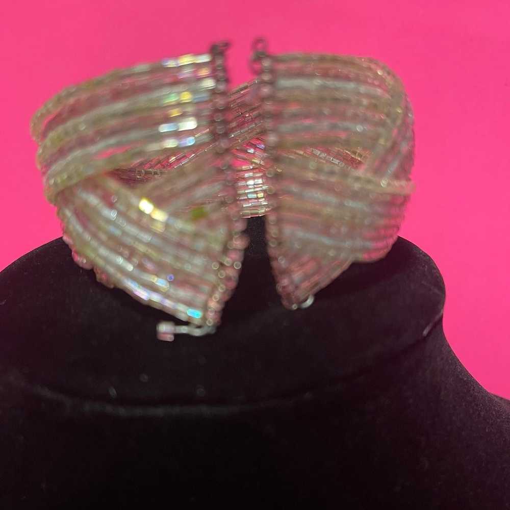 Vintage WireWrapped Colorful Beaded Bracelet - image 3