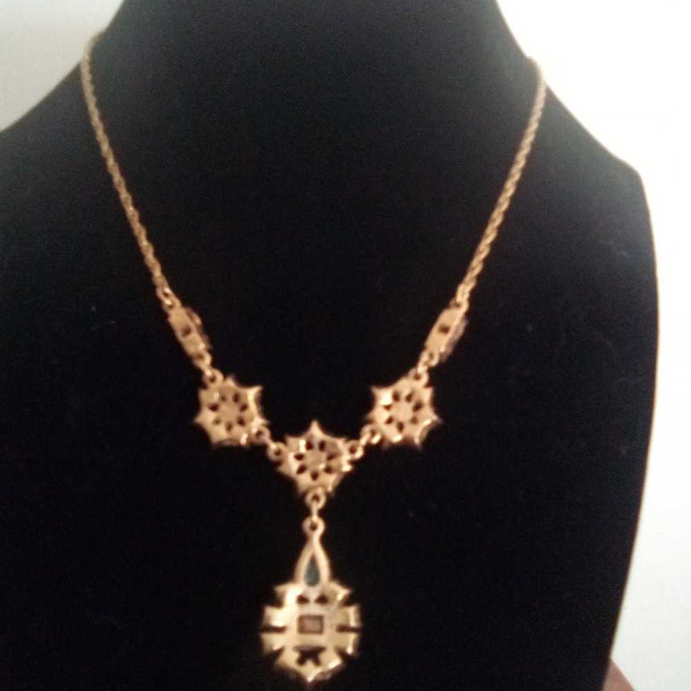 Crystal rhinestone statement necklace - image 4