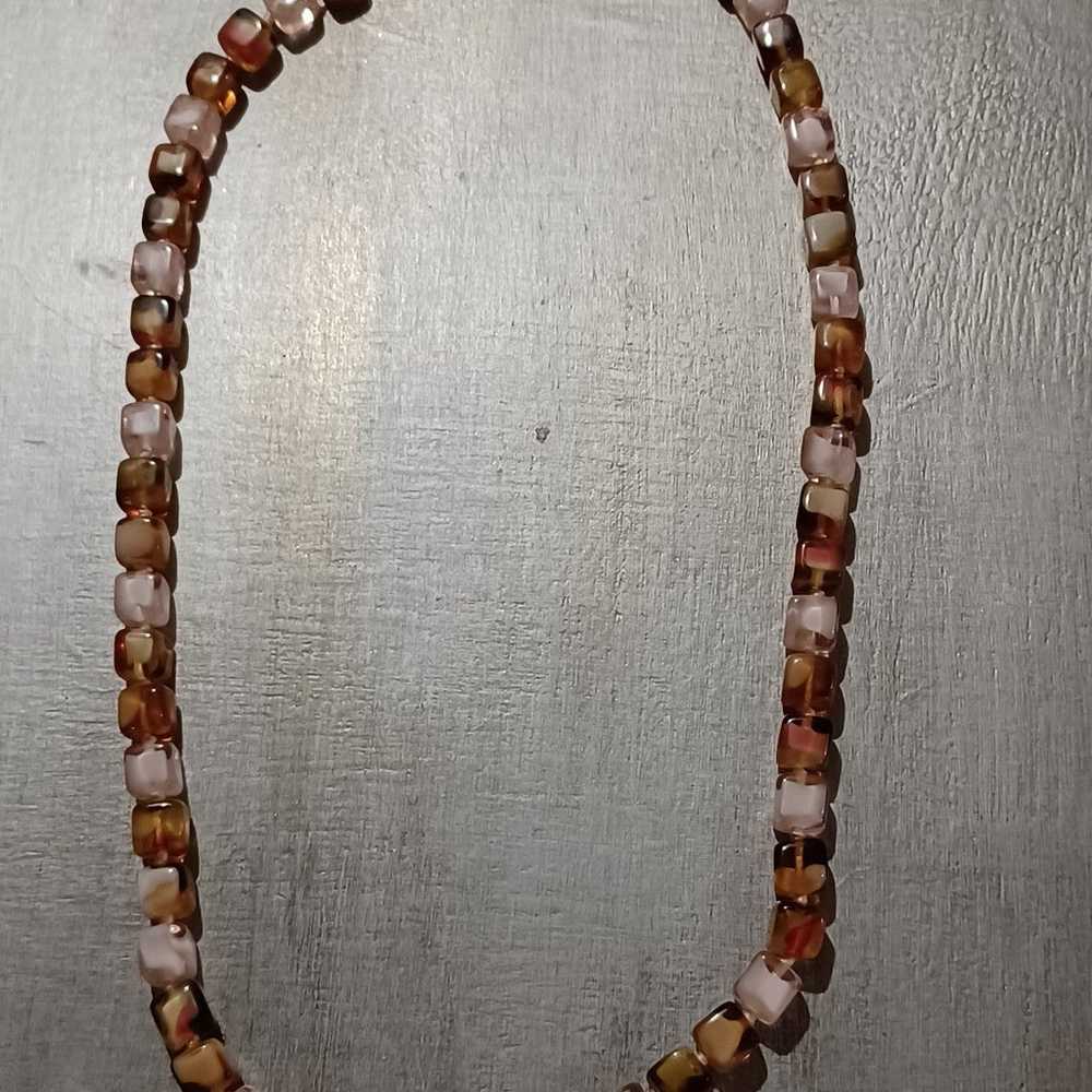 Hand knotted glass bead necklace - image 6