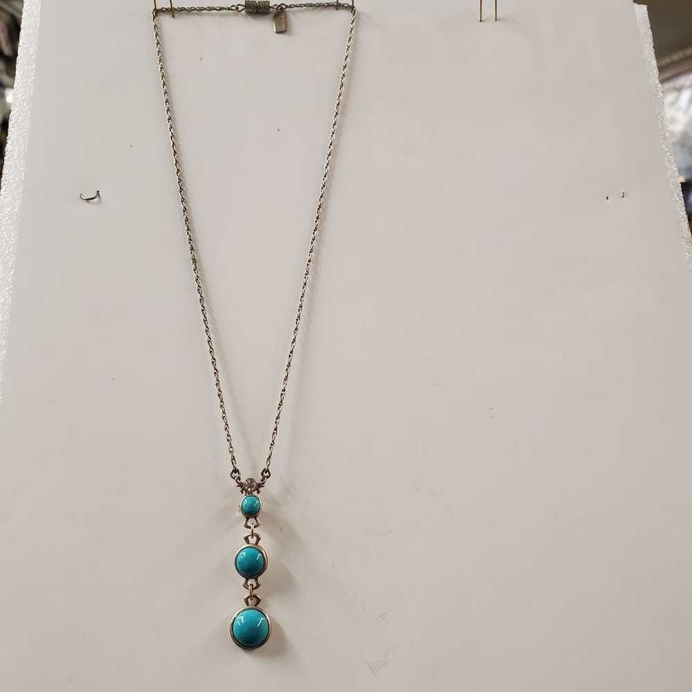 Vintage Turquose silver 925 Necklace - image 2