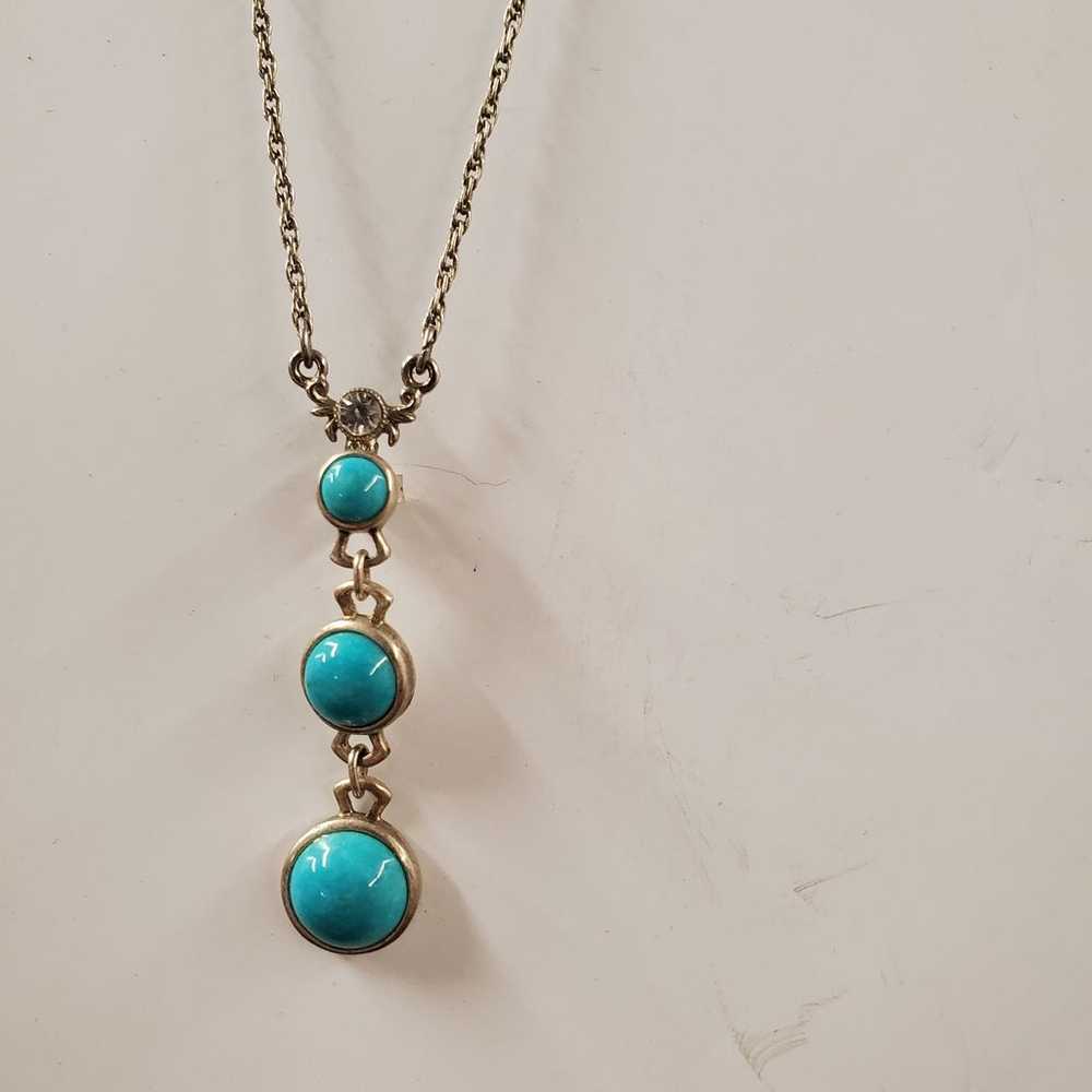 Vintage Turquose silver 925 Necklace - image 3