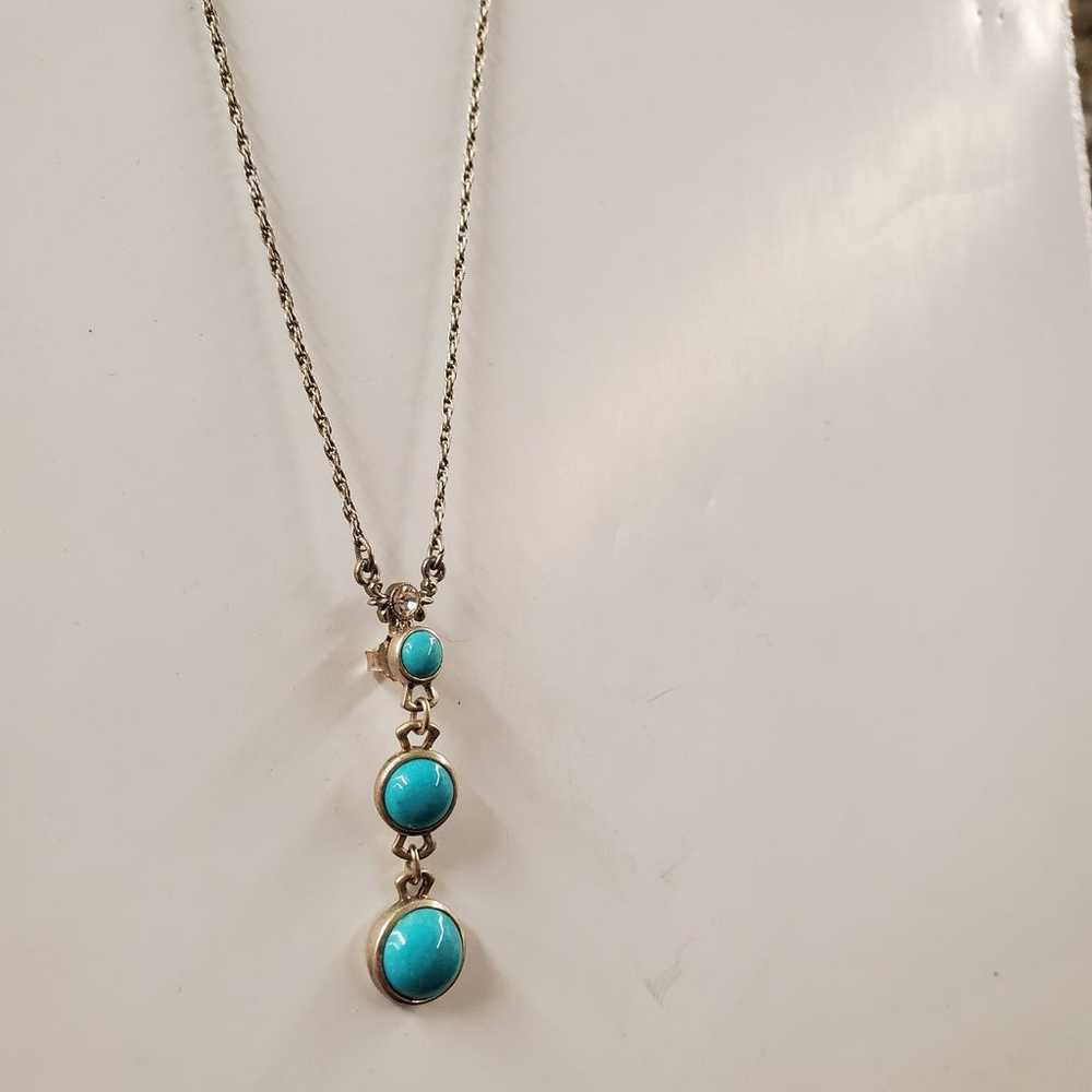 Vintage Turquose silver 925 Necklace - image 4