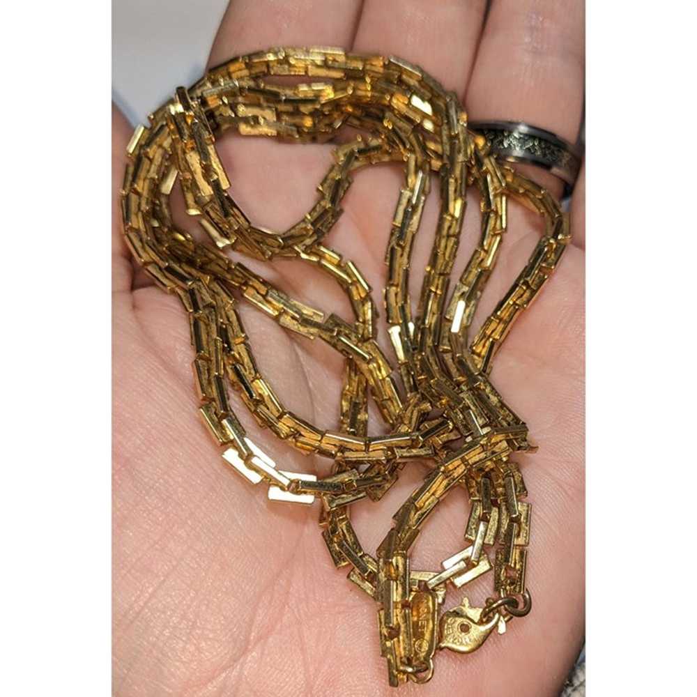 Monet Vintage Slinky Box Chain Necklace - image 3
