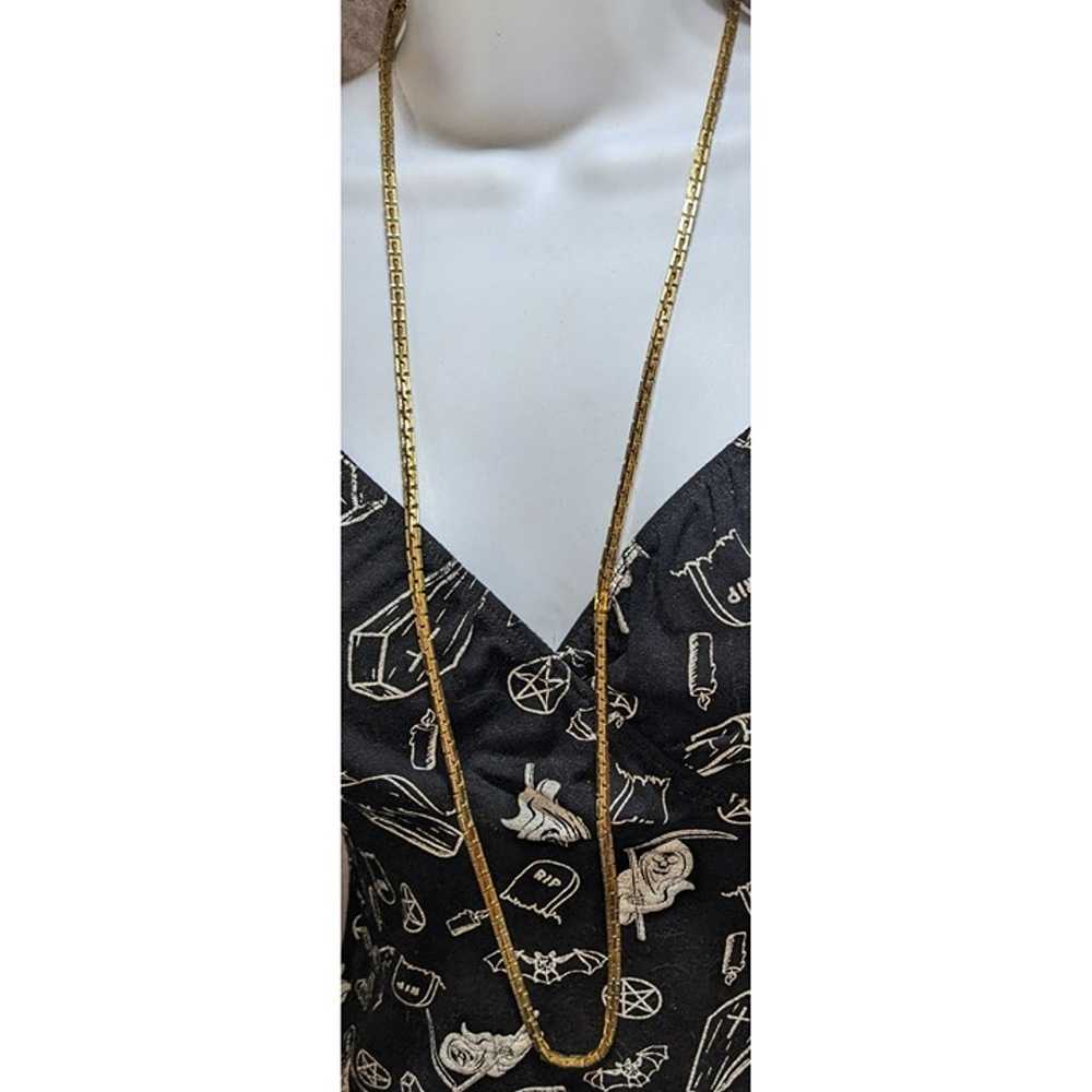 Monet Vintage Slinky Box Chain Necklace - image 5