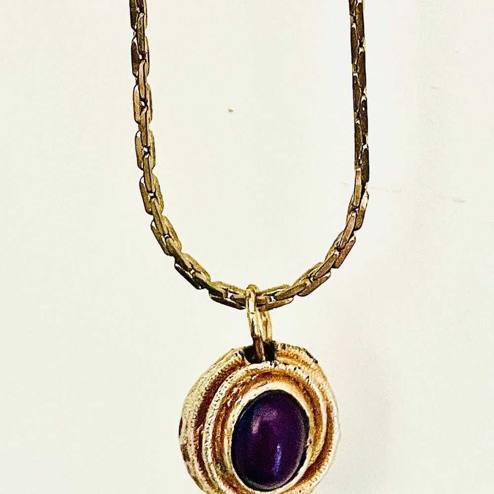 Vintage Gold Pendant Necklace - image 2