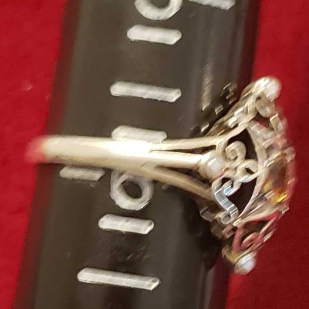 Nice Sterling Silver  Citrine Pearl Ring - image 2