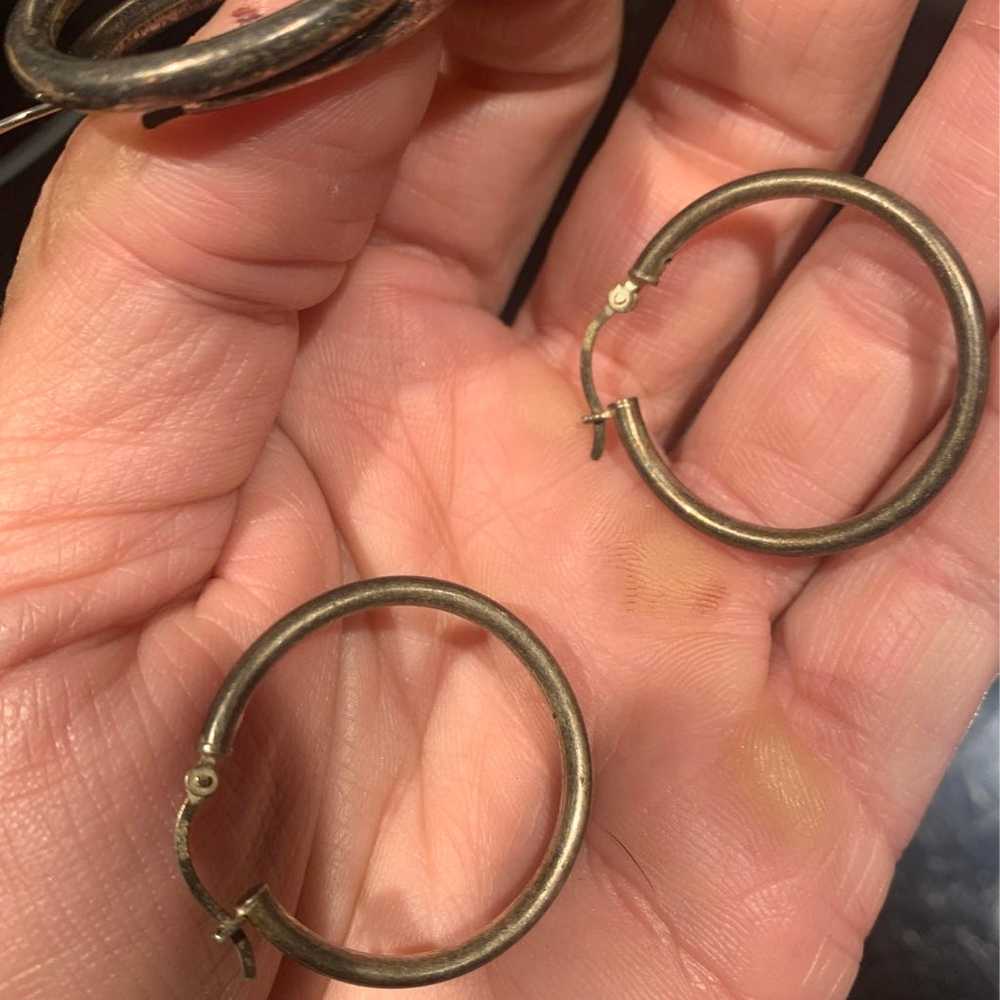 Sterling Silver hoop earrings - image 2