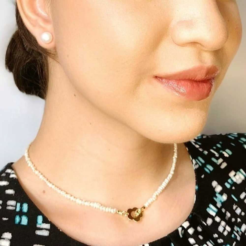 NEW White Natural Baroque Freshwater Pearls Choke… - image 7