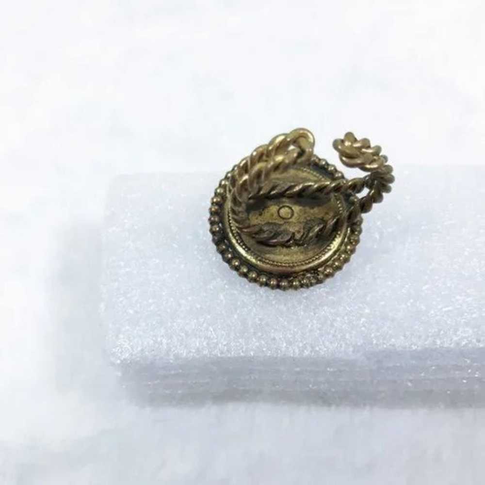 Antique Victorian Portrait Ring Braided Band - image 9