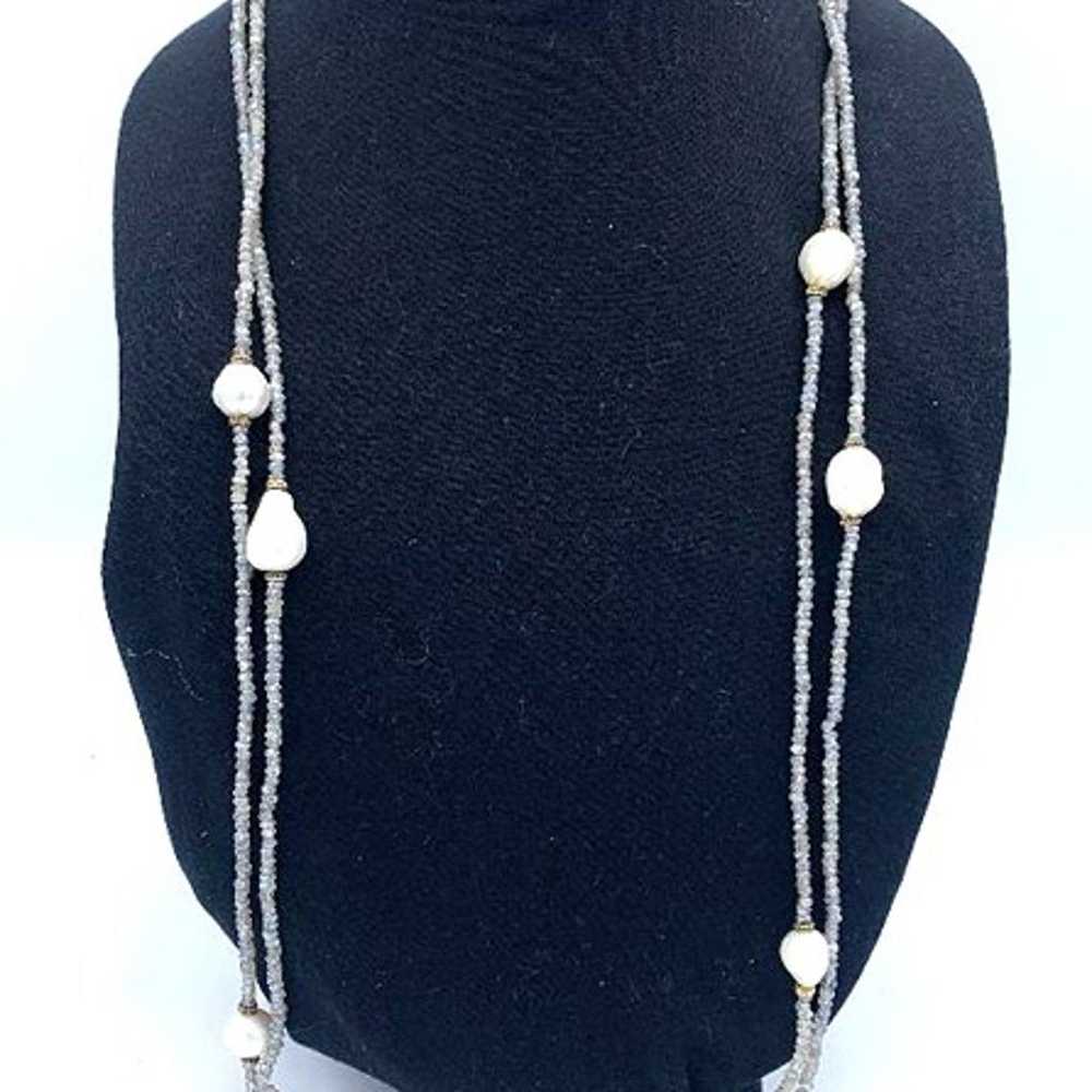 SILK 925 SILVER BEADED WITH White Pearls STONES- … - image 6