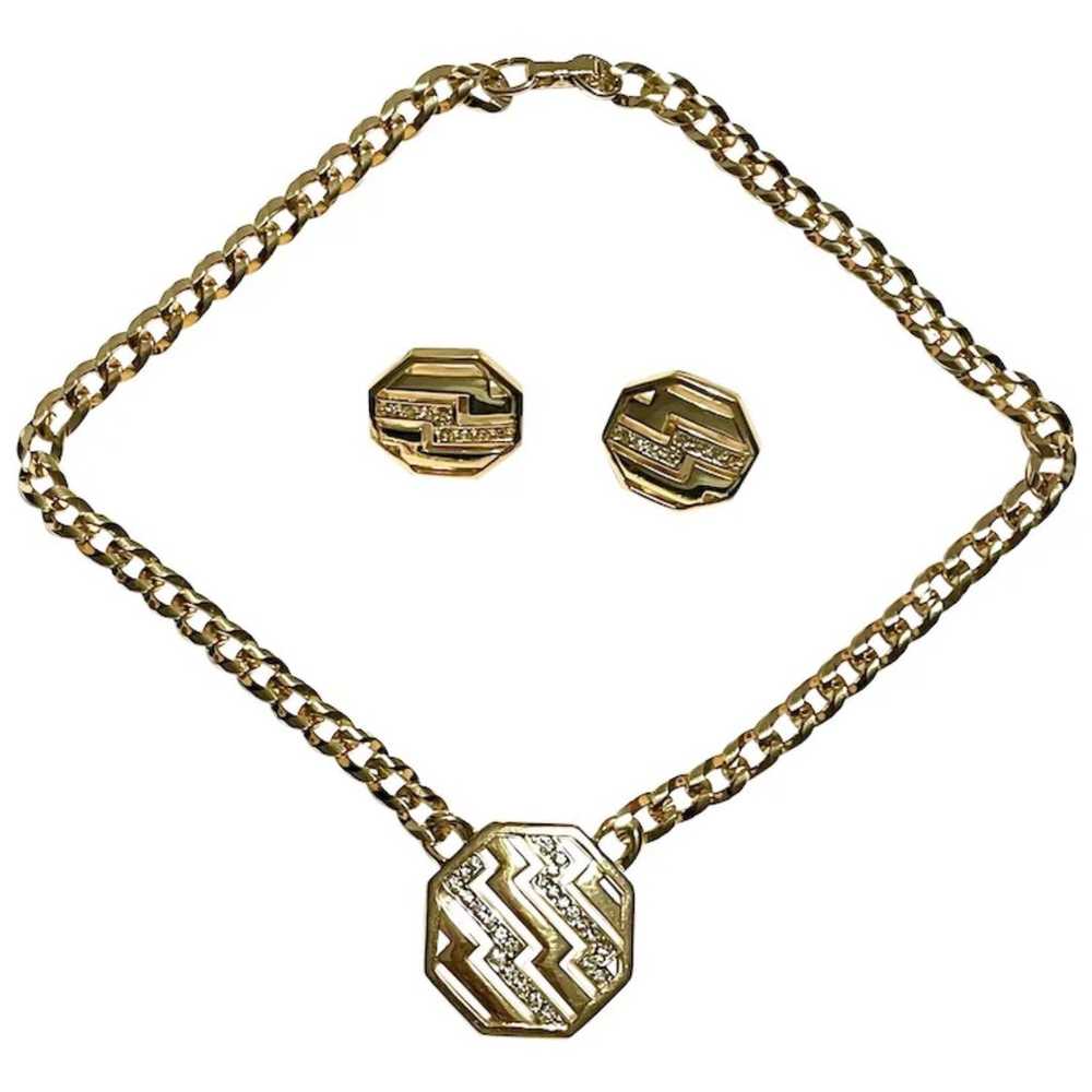 Centinnel hexagon 1986 avon neckless with earings - image 2