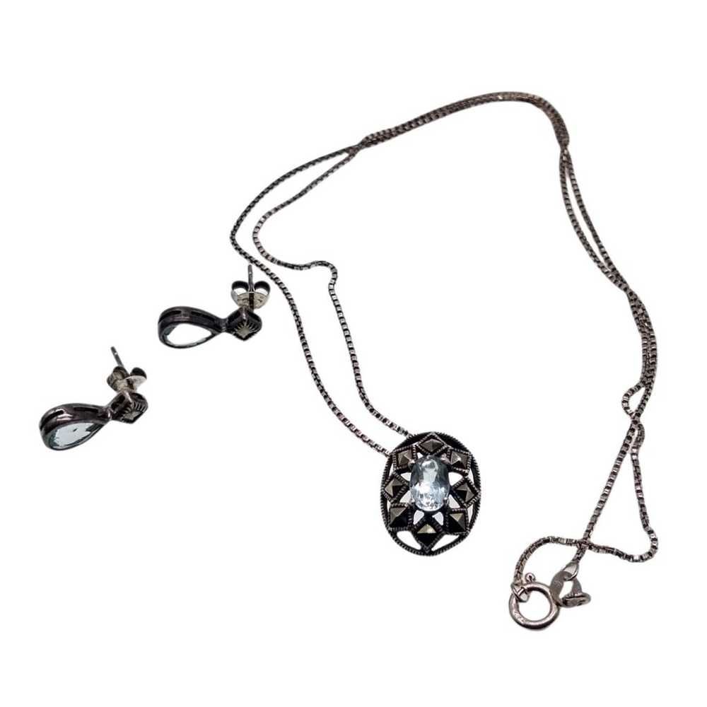 Designer silver necklace and earrings - image 2