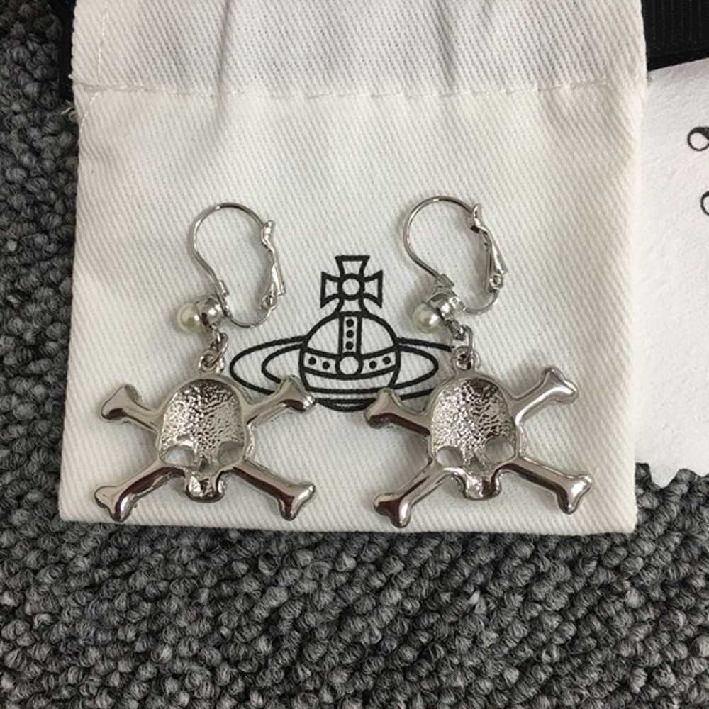 Vivienne Westwood Silver Skull Earrings - image 4