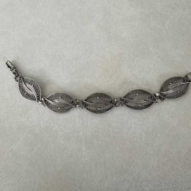 Beau 1940s vintage signed solid sterling silver fi