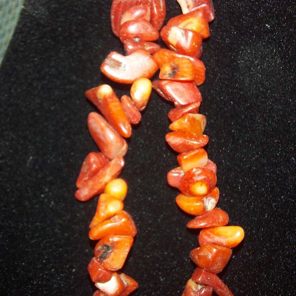 Vintage Red Coral Authentic 2 strand necklace - image 4