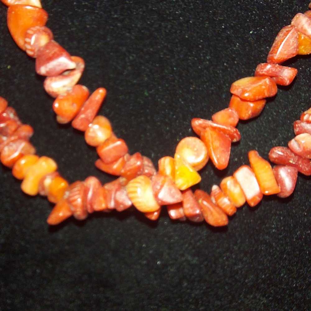 Vintage Red Coral Authentic 2 strand necklace - image 5