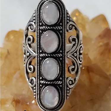 New*Vintage Style 4 Moonstone Long ring - image 1