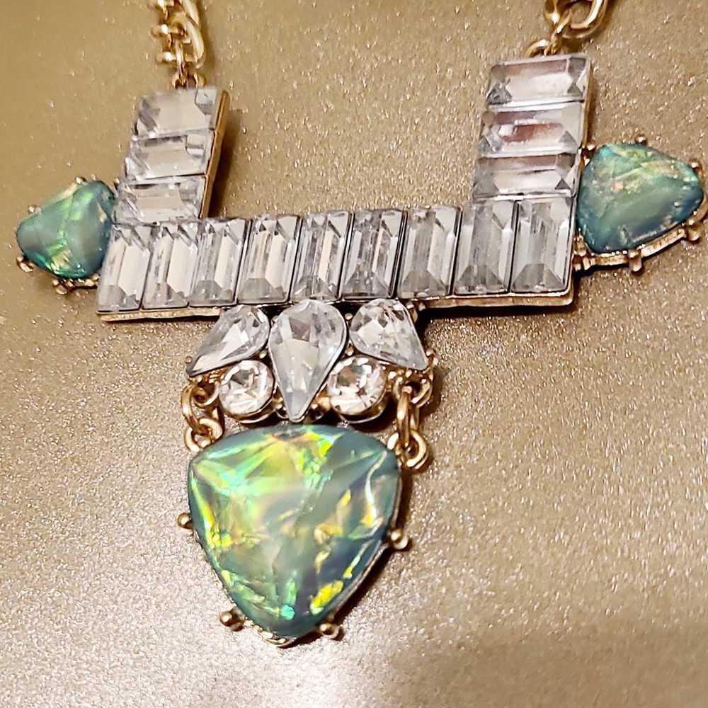 VINTAGE ART DECO HAUTE COUTURE CHUNKY OPAL CRYSTA… - image 4
