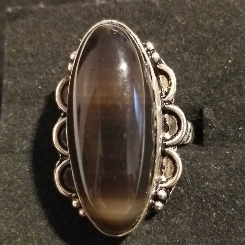 Vintage Black Onyx & 925 Ring - image 3