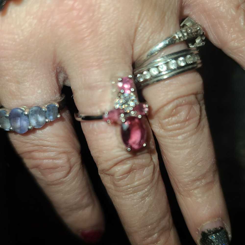 New*Vintage Pink Tourmaline 925 Ring - image 8