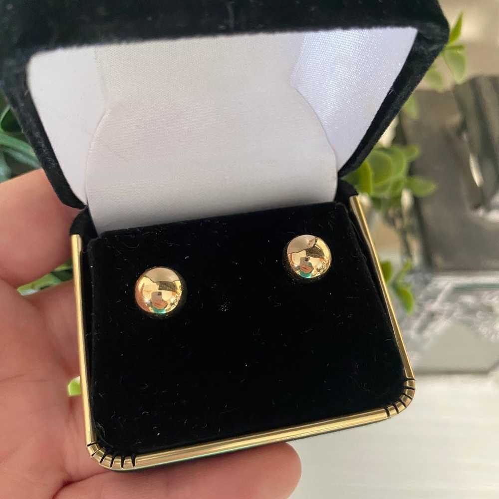 Large 14KT YELLOW GOLD 2.73 MM BALL STUD EARRINGS… - image 5
