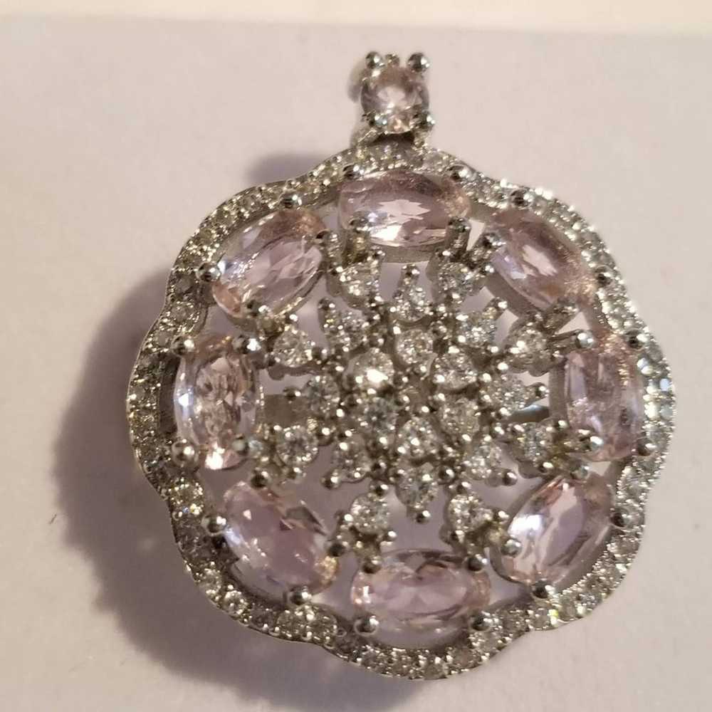 New*Vintage Pink Kunzite Silver Ring - image 2